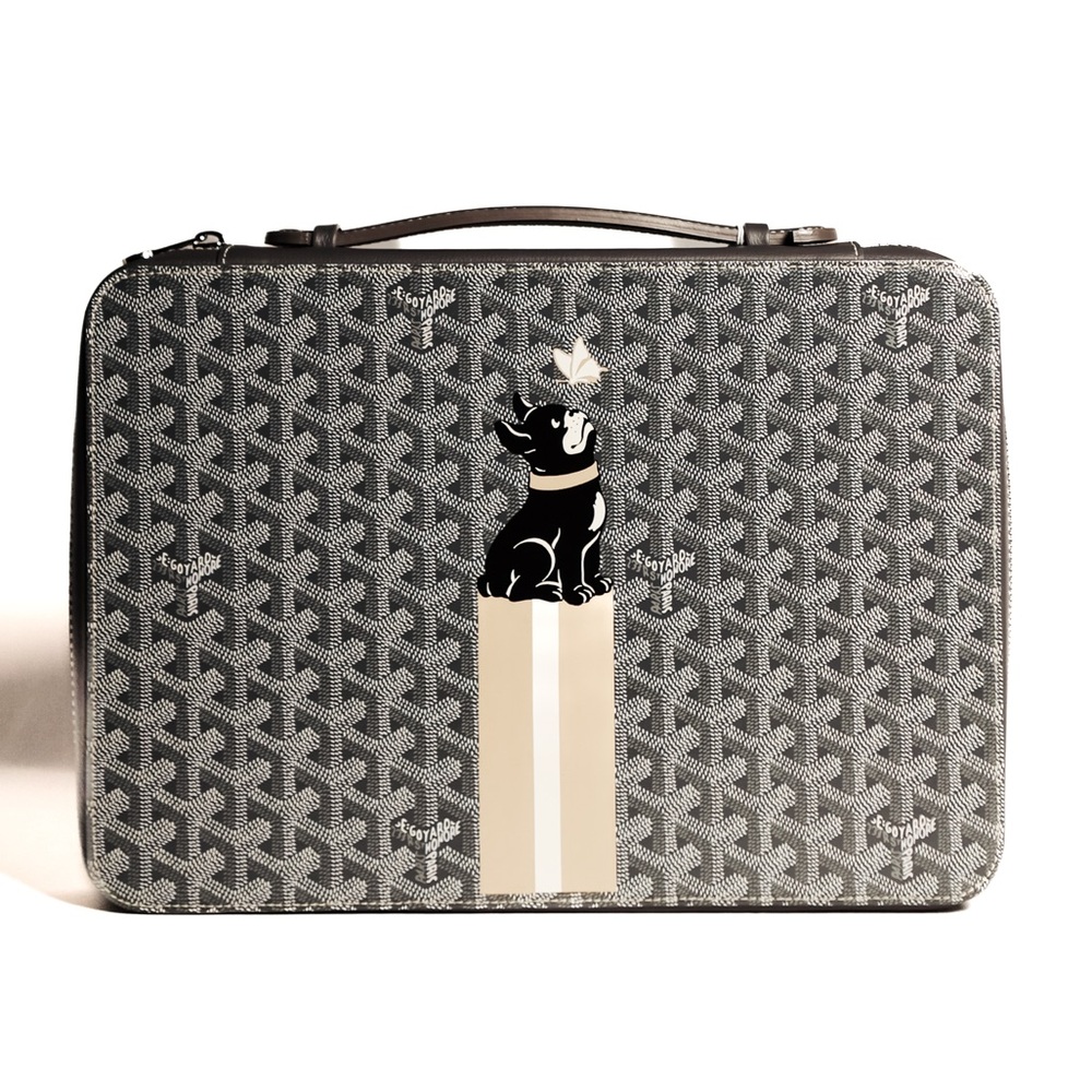Goyard Compagnon Universal Briefcase Canvas Leather Grey
